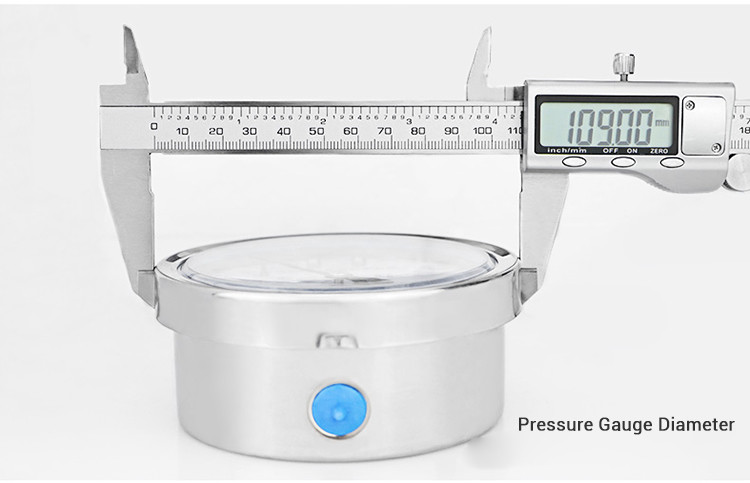 High Pressure Gas Meter 2.5% Accuracy Stainless Steel Diaphragm Seal Pressure Gauge