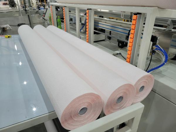 Fully Automatic Large Roll Fluffy Kitchen Towel Paper Maxi Roll Making Machine Production Line With Heat Shrink Wrapping Machine