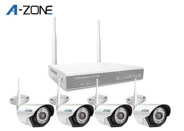 4 Channel Wireless Ip Security Camera Nvr System 2MP Support Smart Phone