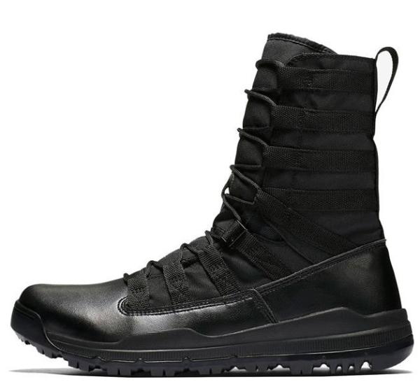 17 onças de nylon superior de couro genuíno das botas militares reforçaram a engrenagem tática exterior preta