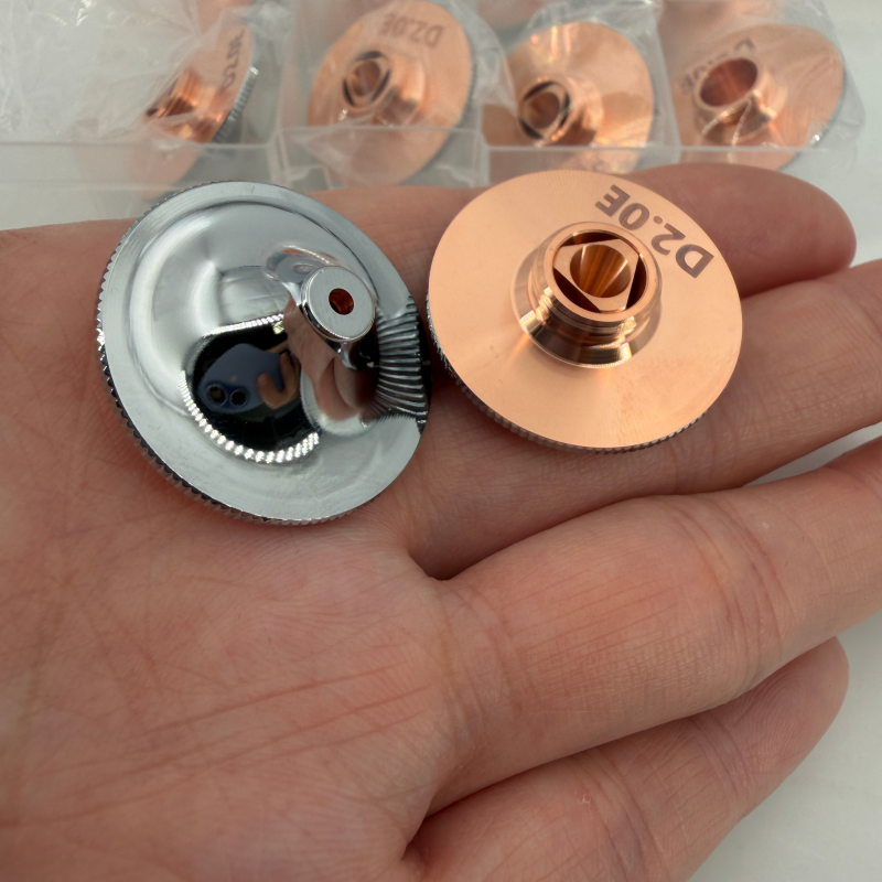 Premium D32 Laser Cutting Nozzle , High-Purity Copper Single & Double Layer Nozzle for Fiber Laser Cutting Machine , Chrome-Plated CNC Cutting Consumable