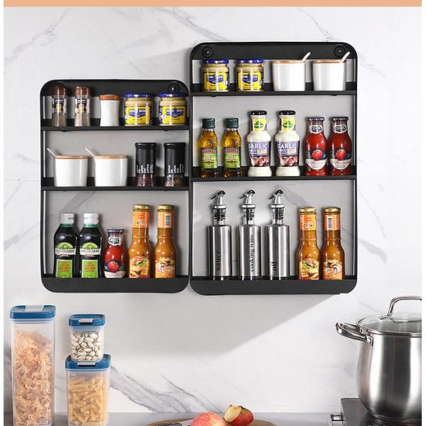 Multi Layer Wall Mounted Kitchen Shelf For Condiment Bottle Jar Spice