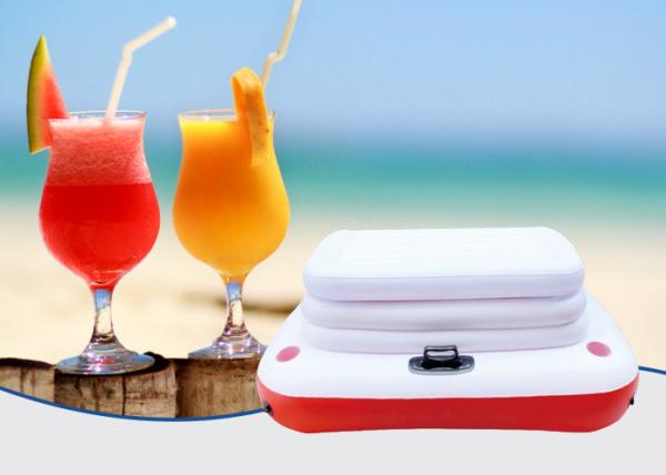 Da mobília exterior inflável inflável do refrigerador 0.40mm da praia do PVC vermelho branco