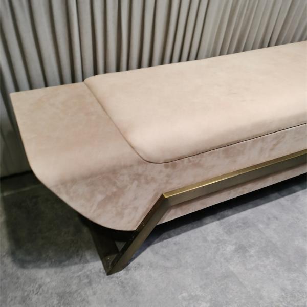 Кожаная итальянская обитая табуретка Ottoman ноги Суда 50cm Ottoman