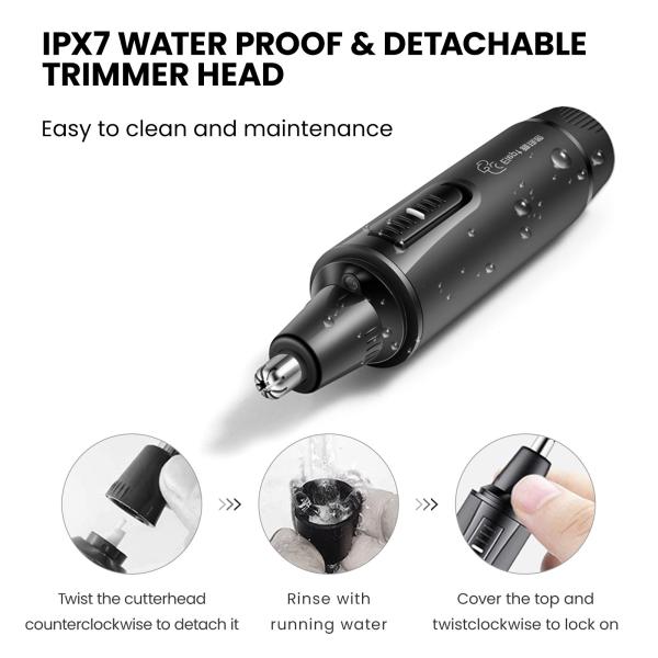 IPX7 Waterproof Cordless Hair Trimmer Dual Edge Blades 110-240V