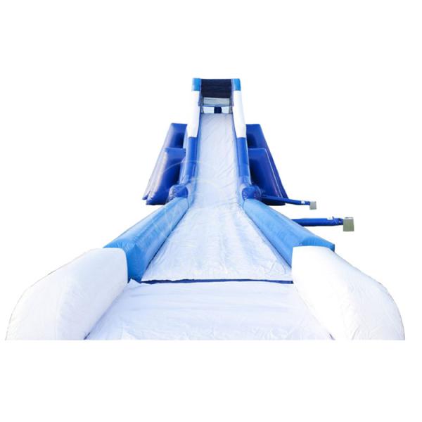 Inflatable Dual Lane Wet and Dry Slide Adult  Long Blue Slide for Amusement Park