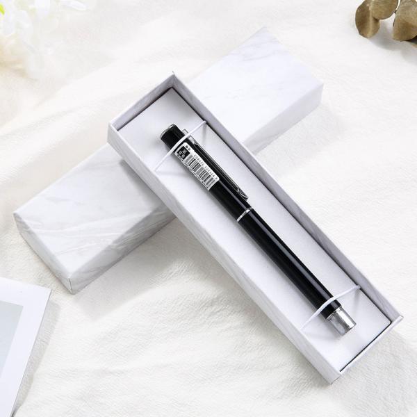white special paper texture pen box  luxury ballpoint pen pack box  custom gift ballpoint pen box