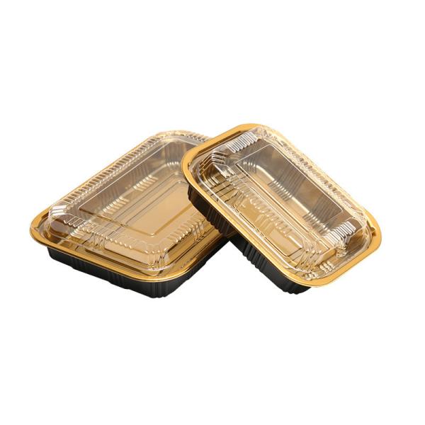 Disposable Japanese sushi box Golden plastic packing box with lid high-end sushi box bento made by manufacturers
