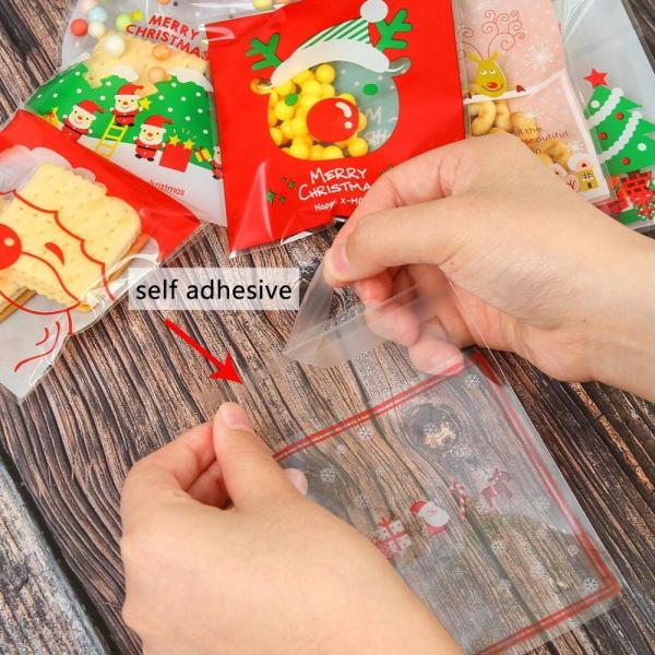 Wholesale high quality Printing opp self adhesive plastic bag for Christmas candy packing