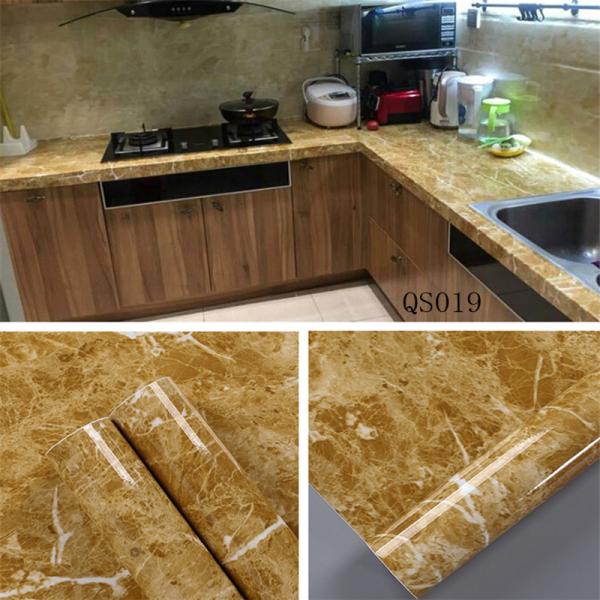 Waterproof Peel Stick Marble High Glossy Wallpaper for Household Refurbishment