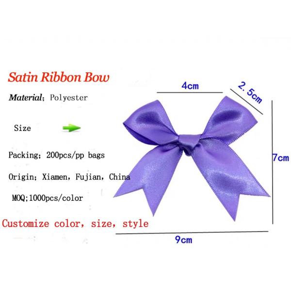 Бесплатный образец ручной работы Сатин ленточный лук для упаковки подарков и декорации бутылок