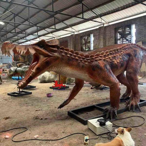 Life Size Realistic Dinosaur Models Outdoor Crocodile Statue Theme Park Equipment