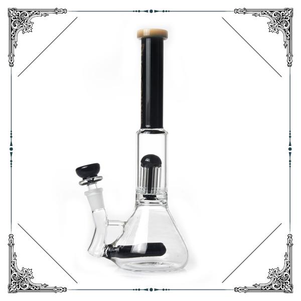 Blakc Inline Pecolator and 6 arms Tree Perc Bongs Glass Smoking Water Pipe Bongs Hookah