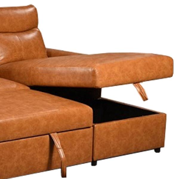 Extendable Modern Leather Sofa Anti Scratch Multiscene Wear Resistant