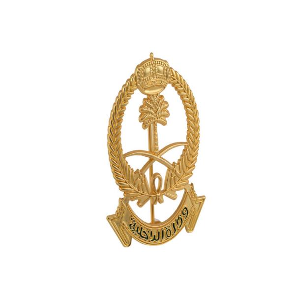 CMYK Color Logo 2mm thick Police Metal Badge Gold Magnetic Name Badge
