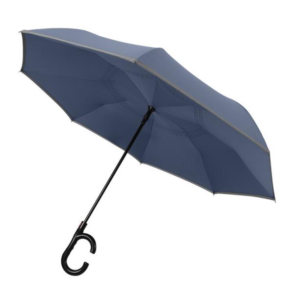 Simple and Creative Advertising Gift Umbrella with Reinforced Fiber Reverse Design