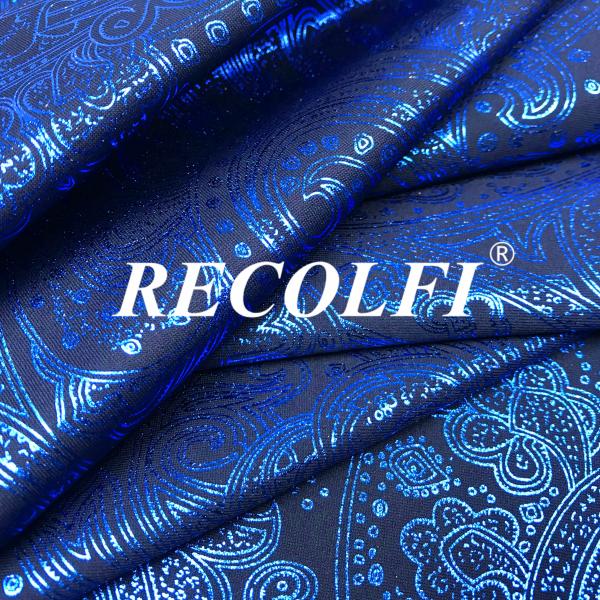 Foil Printing Repreve Swimwear Fabric For Big Size Leggings 225GSM Weight