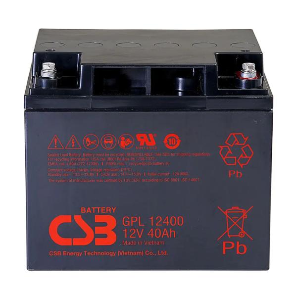 Batería CSB GPL12440 12V 40Ah recargable sin mantenimiento Batería de plomo ácido de larga duración para UPS
