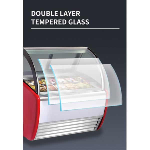 12-20 Pans Ice Cream Display Cabinet Countertop Gelato Dipping Freezer