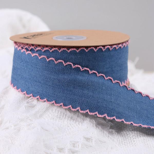 Décoration de vêtements Jeans ruban 38mm double face bord tissé