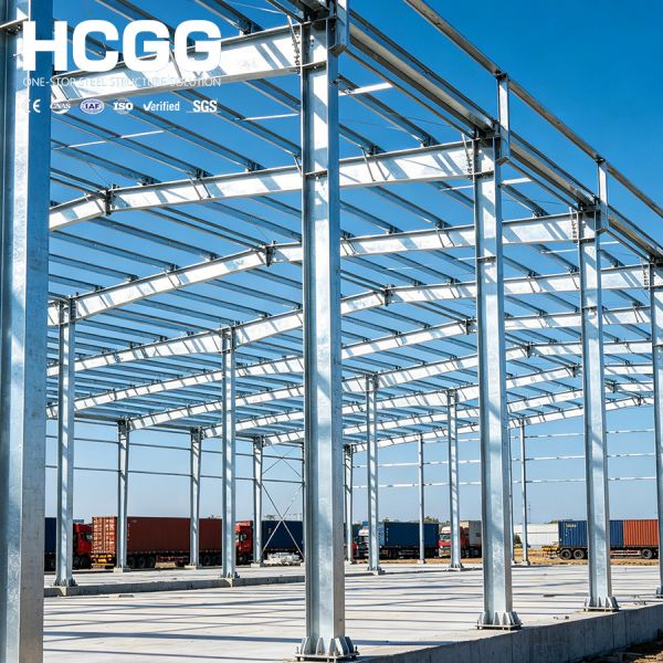 Fast Assembly Bolt Connection Steel Structural Cold Storage Warehouse H Beam Portal Frame Q355 Seismic Wind Resistance