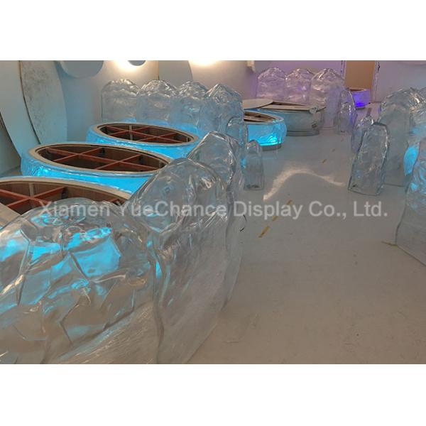 Bloc de glace creux artificiel de résine de décoration transparente faite sur