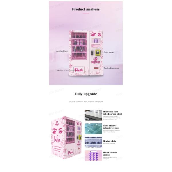 Zhongda New Model Tabletop Mini Lashes Vending Machine Beauty With Coin