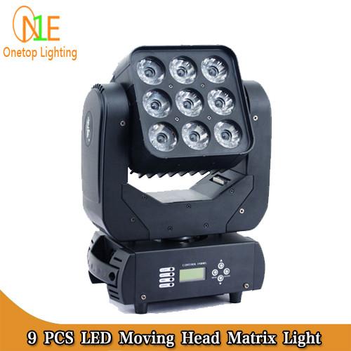 High brighness 4 in 1 Mini Moving Head Beam Light 9pcs 10W RGBW LED Matrix Pixel Beam
