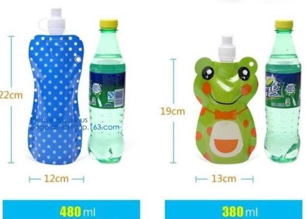 Solid Flexible Water Bottle Carabiner, Foldable Water Bottles Water Pouch Flexible - Reusable Travel Water Bottle