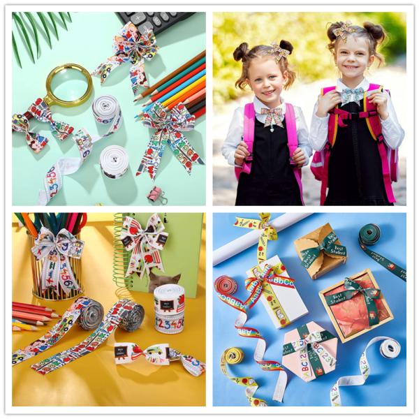 School Occasion MSD Christmas Printed Ribbon Heat Transfer Polyester Ribbon for Holiday Decoration