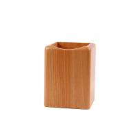 Porteur de stylo en bois de hêtre en forme carrée