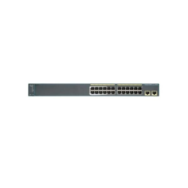 Cisco Catalyst C2960 series 24 x 10/100 Port Network Switch WS-C2960-24TT-L with 2 fixed Ethernet 10/100/1000 uplink ports