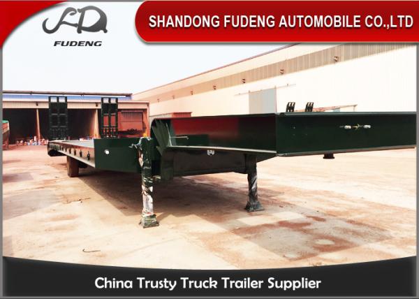 Semi Low Bed Trailer Truck 4 Axles 120 Tons , Heavy Duty Utility Trailer with BPW axle