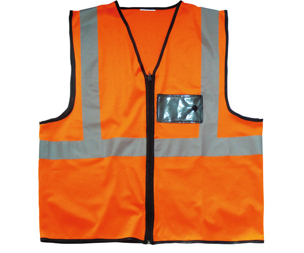 120 Grams Ansi Safety Orange Fluorescent Reflective Vest With Pockets