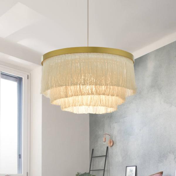 Round Chandelier Lighting Dining room Bar Kitchen fringe lamp suspension light(WH-MI-252)
