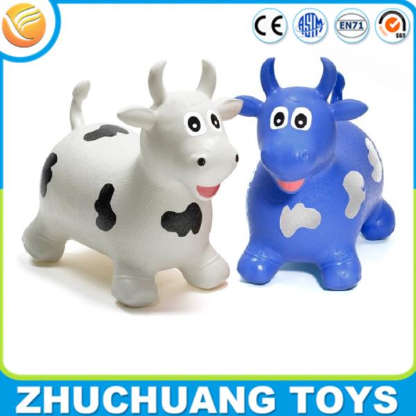 OEM kids plastic toy jumping cow animal ride