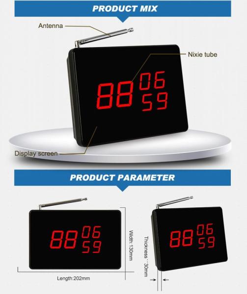 Good quality wireless restaurant digital screen display waiter table calling system