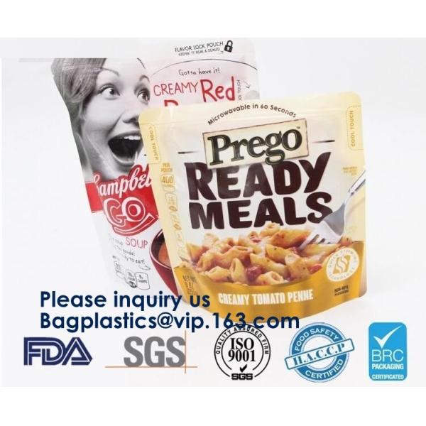 Stand Up Zipper Oven Microwave Cooking Bags /Retort Pouch/Microwave Bag For Liquid Organic Soup Packaging Bagease