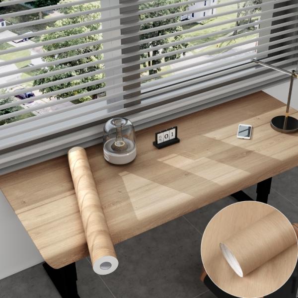 Modern Wood Grain PVC Wallpaper Self-Adhesive Moisture-Proof
