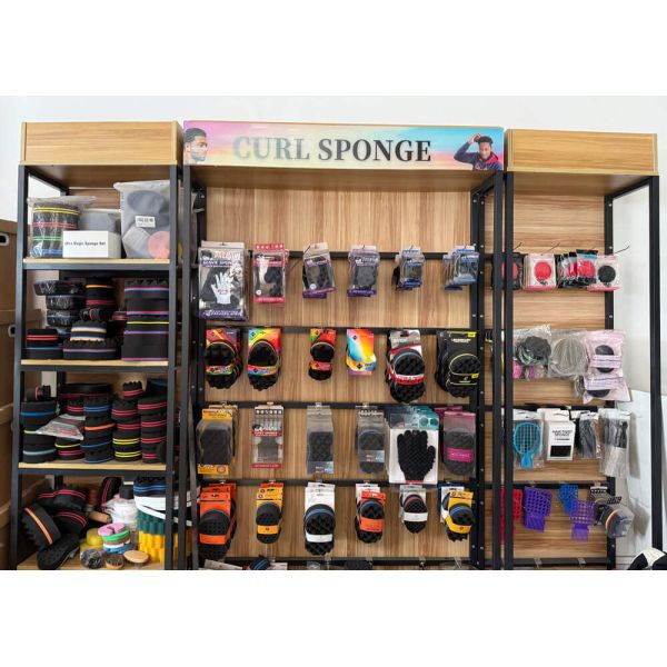 Customization Double Sided Curl Sponge Big Hole Afro Brush Sponge
