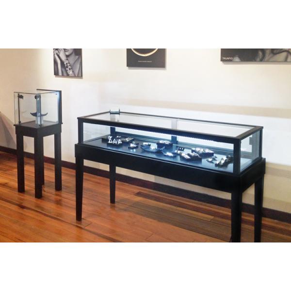 Luxury mdf metal black paint jewelry retail supplies/jewelry store fixtures displays