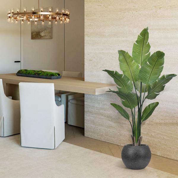 Haihong New Arrival Indoor Artificial Plants Realistic Bird Of Paradise Artificial Plant Tropical Palm Decoration Salon For Home