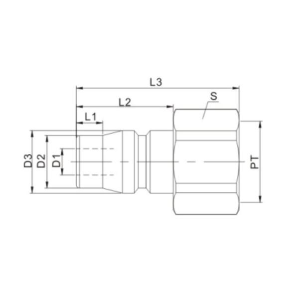 Мужской тип соединения быстрого выпуска ПФ гидравлические 45 # стальная муфта металла компактного дизайна