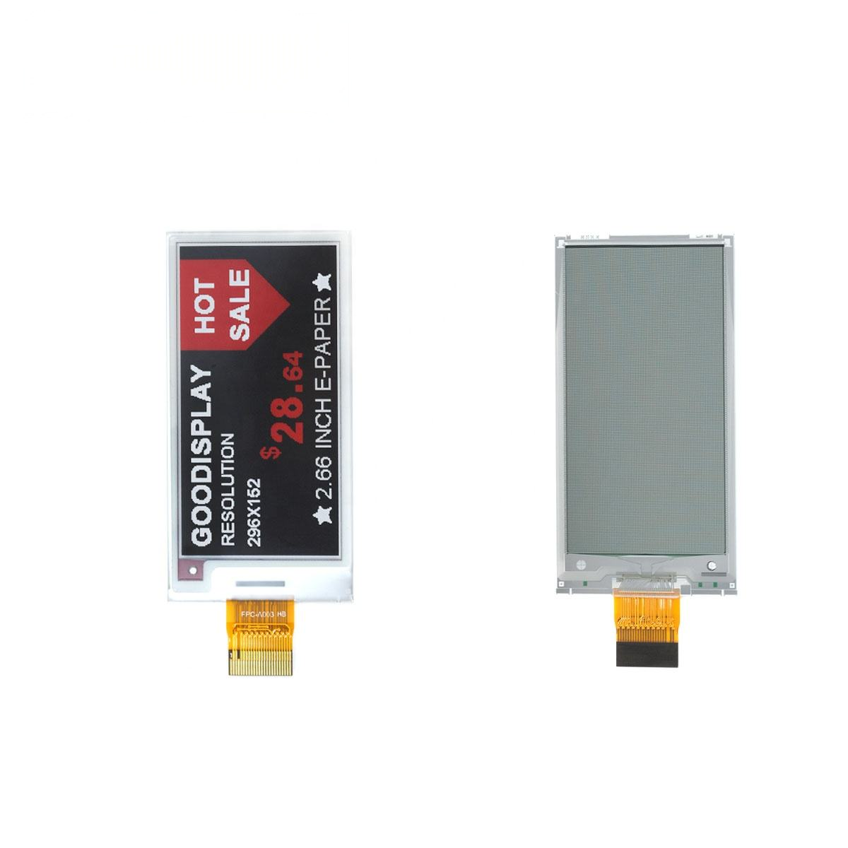 2.66 Inch E-paper Display 152*296 Resolution 24pin Low Power Consumption E-Ink