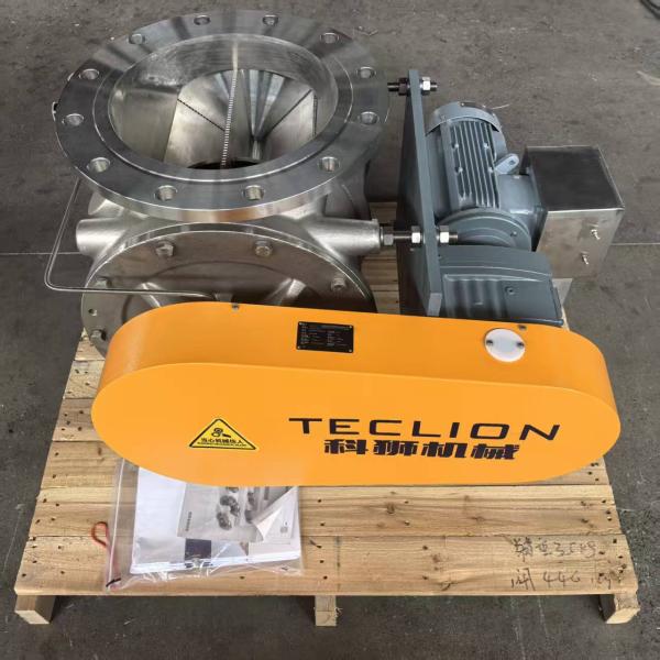 Stainless steel star shaped discharging rotary airlock valve for powders