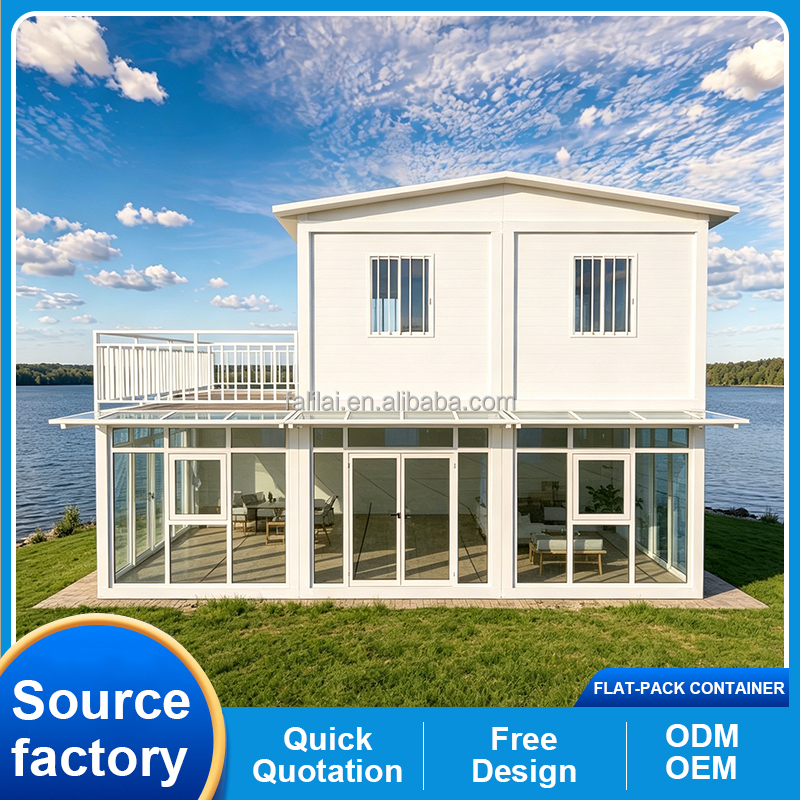 20ft Prefabricated Container House Mobile Tiny Homes Modular Living Container House Factory Workshop Office Container with Glass