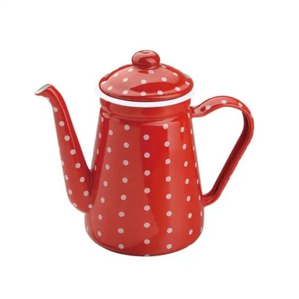 Sample 7-10 Days Custom Color Logo Printing Carbon Steel Metal Handle Enamel Tea Pot Enamel Kettle
