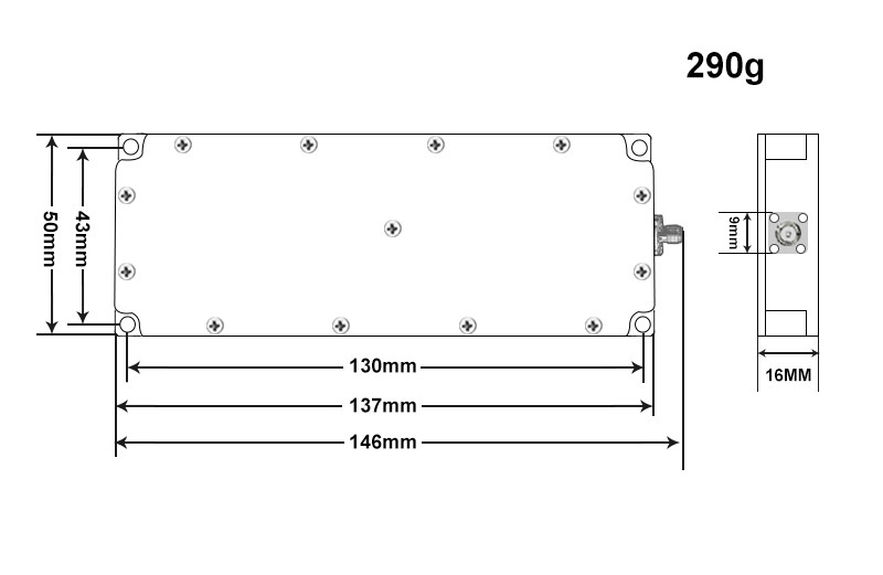 Специализированный 50W 400MHz 500MHz 3G 4G Lora Digital Long Range RF усилитель антидроновый модуль Система блокировки
