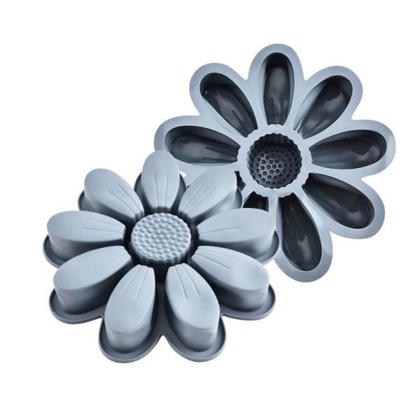 Silicone Large Flower Cake Mould For Chocolate Jello Candy Silicone Baking Molds For Cakes,9 Inch Non-Stick Fluted Tube Cake Pans Round Baking Molds For Cheese Cake,Chocolate Cake, Rainbow Cakes