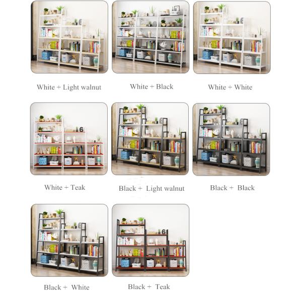 Industrial Metal And Wood Book Shelves for Library Living Room
